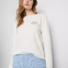 Printed cotton crewneck pajama set