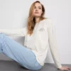 Printed cotton crewneck pajama set