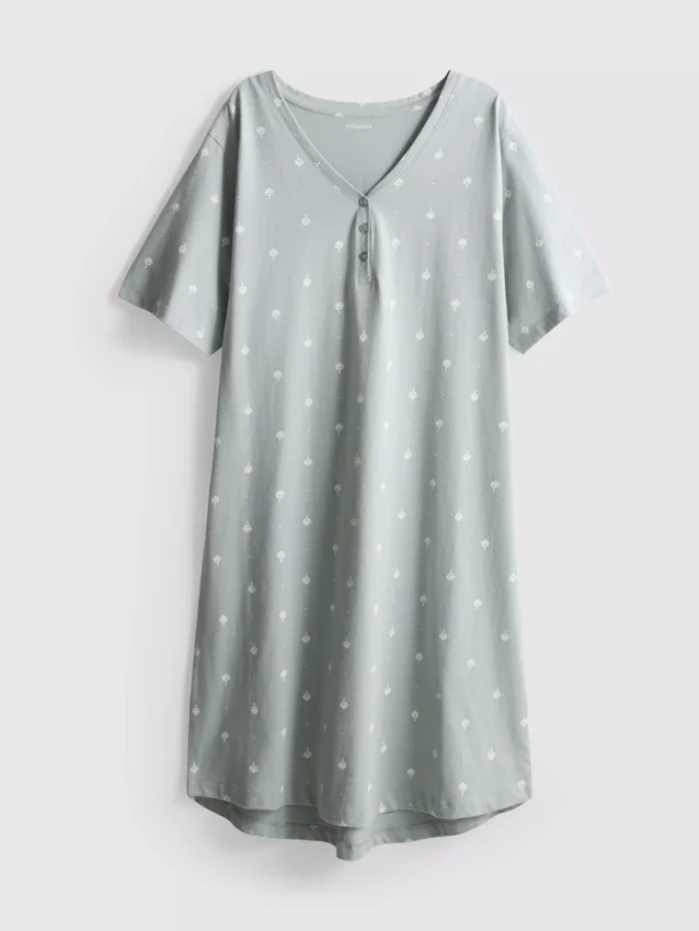 Printed cotton nightgown