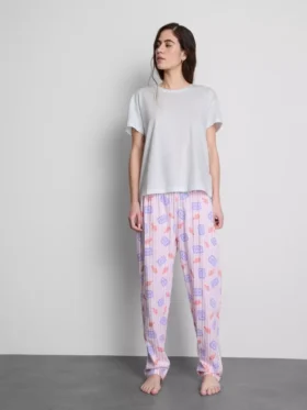 Printed cotton pajama set