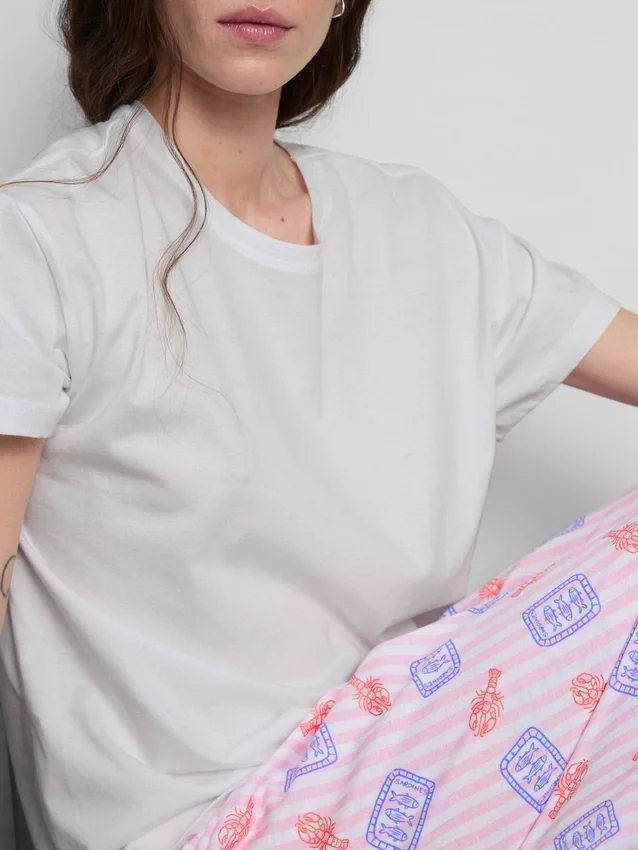 Printed cotton pajama set
