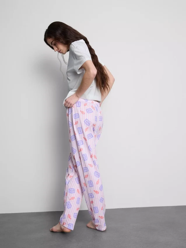 Printed cotton pajama set