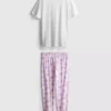 Printed cotton pajama set