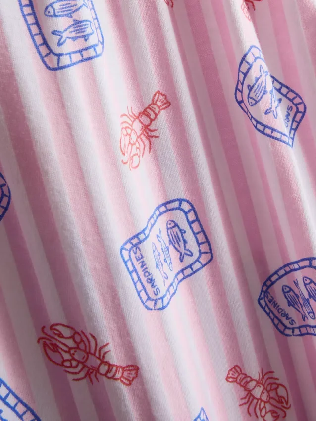 Printed cotton pajama set