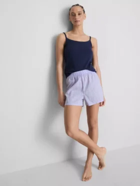 Printed cotton pajama shorts