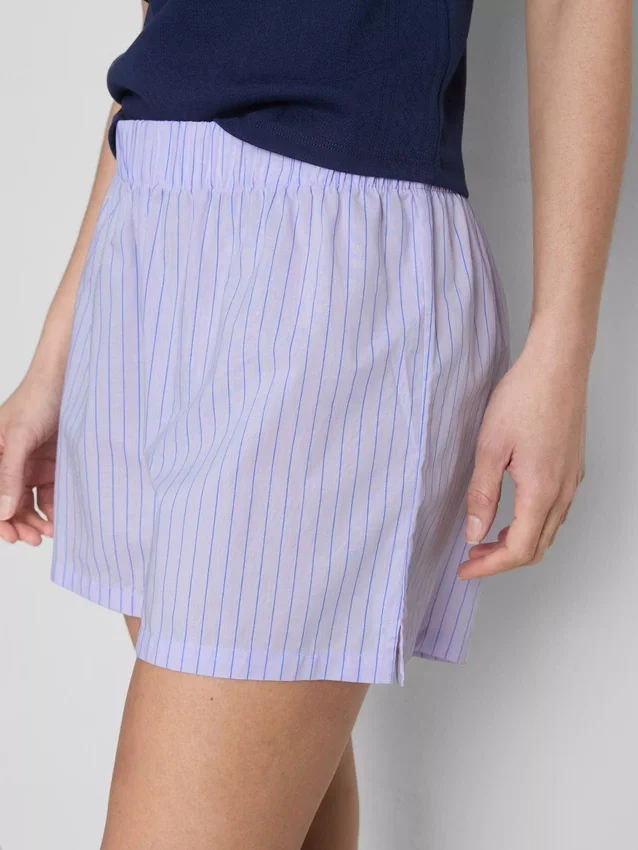 Printed cotton pajama shorts