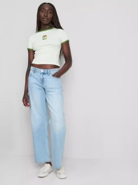 Printed cotton ringer baby tee