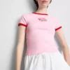 Printed cotton ringer baby tee