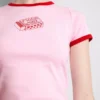 Printed cotton ringer baby tee