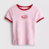 Printed cotton ringer baby tee