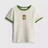 Printed cotton ringer baby tee