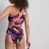 Printed cutout swimsuit