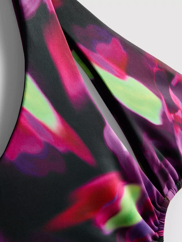 Printed cutout swimsuit