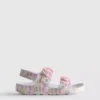 Printed double-buckle strap sandals