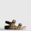 Printed double-buckle strap sandals