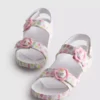 Printed double-buckle strap sandals