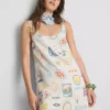 Printed mini shift dress