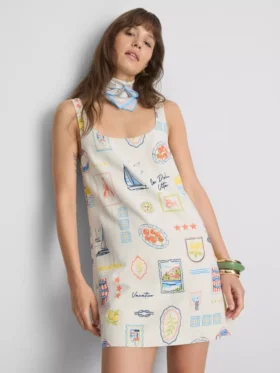 Printed mini shift dress