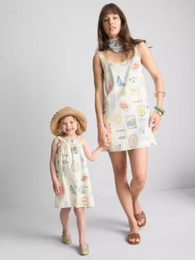 Printed mini shift dress