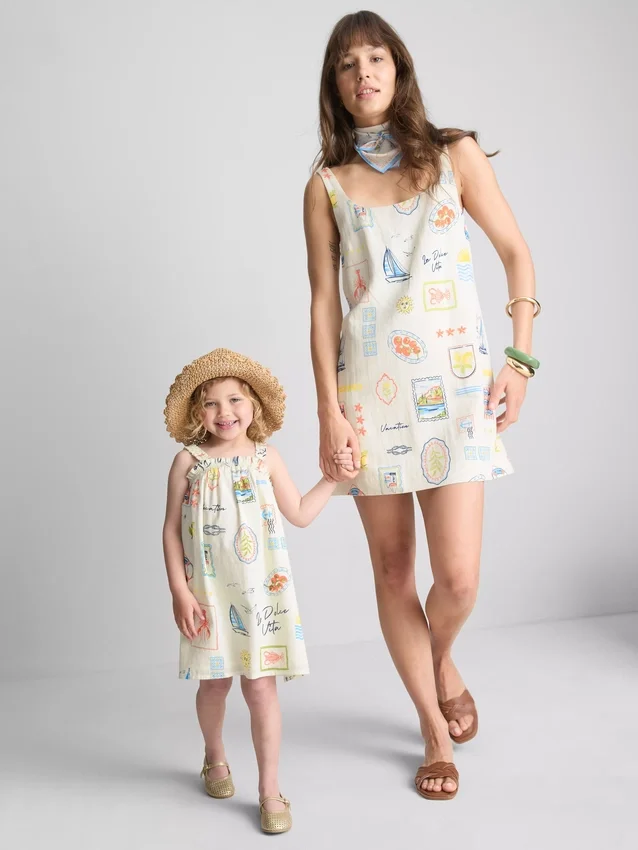 Printed mini shift dress