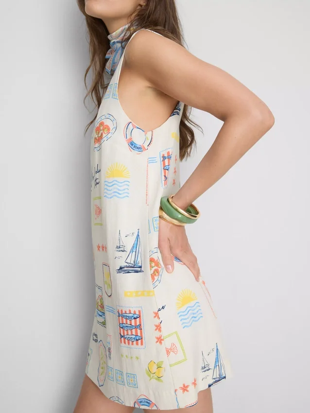 Printed mini shift dress