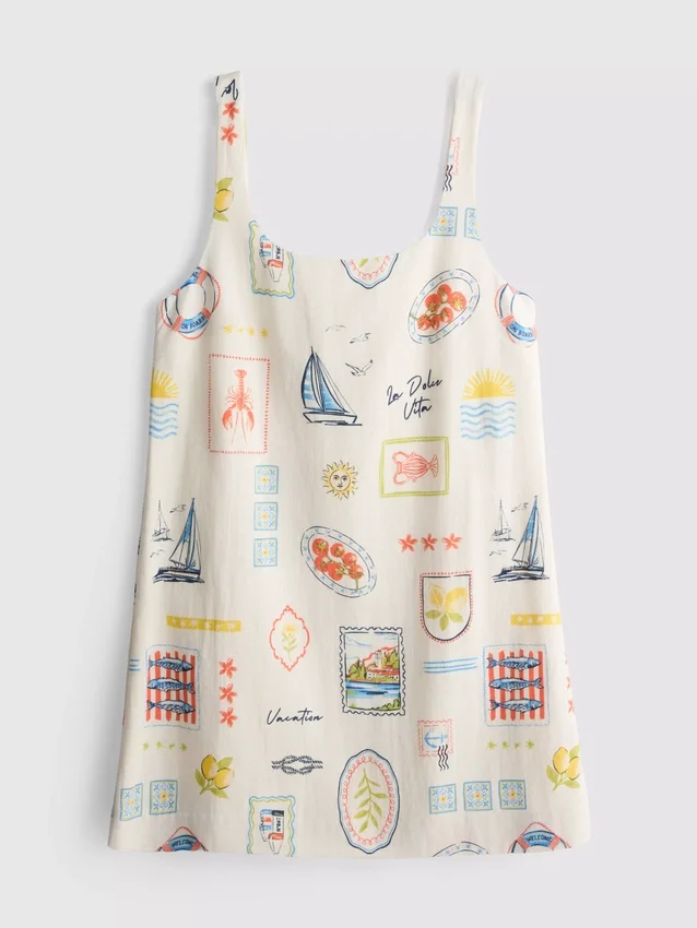 Printed mini shift dress