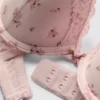 Printed push-up bra and thong set