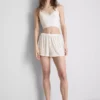 Printed ribbed pajama shorts