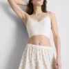 Printed ribbed pajama shorts