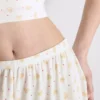 Printed ribbed pajama shorts