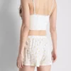 Printed ribbed pajama shorts