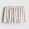 Printed ribbed pajama shorts