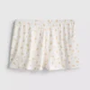 Printed ribbed pajama shorts