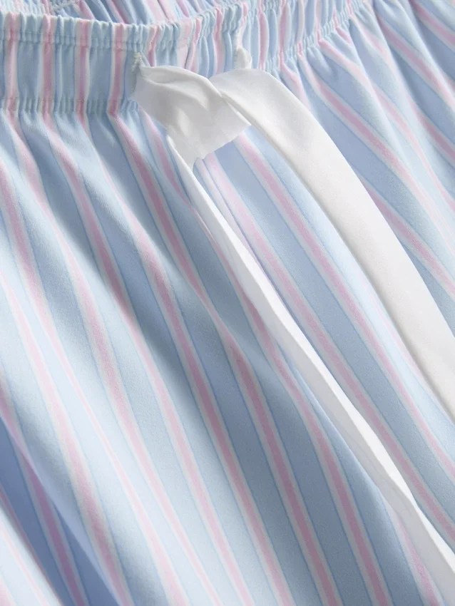 Printed satin bow cami pajamas