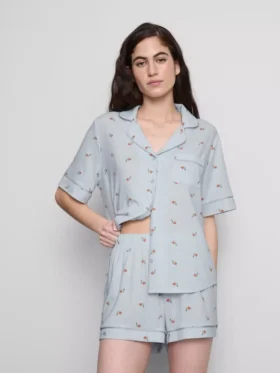 Printed short boyfriend pajamas