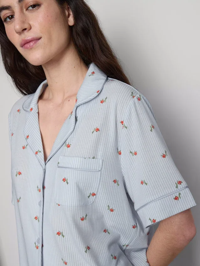 Printed short boyfriend pajamas