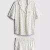 Printed short boyfriend pajamas