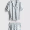 Printed short boyfriend pajamas