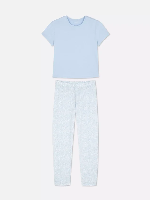 Printed short-sleeve pajama set