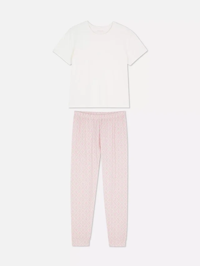 Printed short-sleeve pajama set