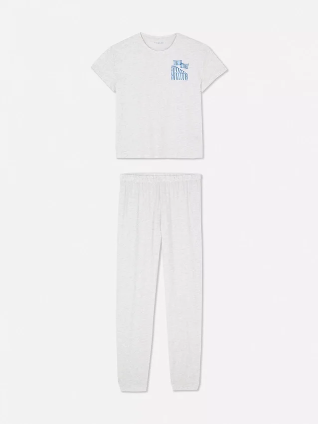 Printed short-sleeve pajama set
