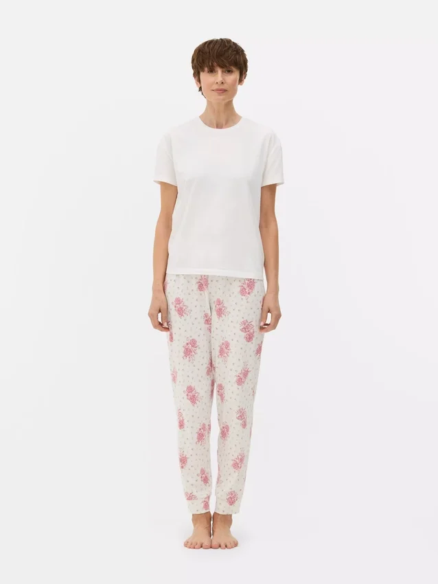 Printed short-sleeve pajama set