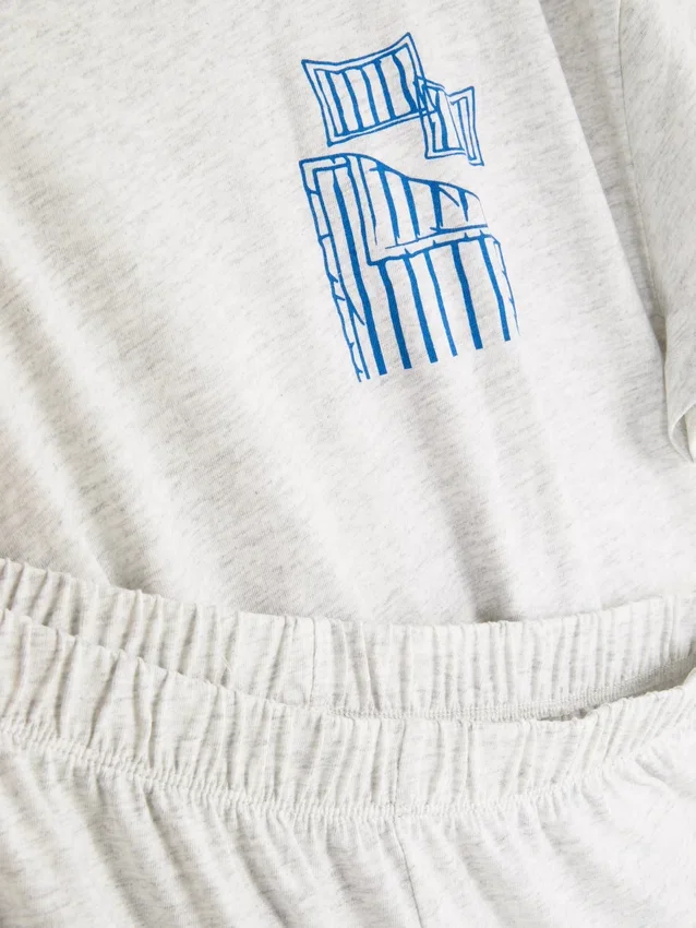 Printed short-sleeve pajama set