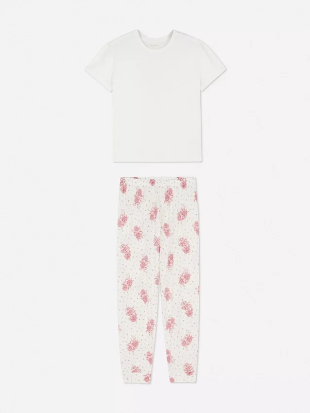 Printed short-sleeve pajama set