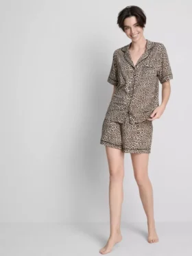 Printed shorty boyfriend pajamas