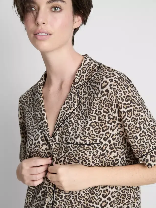 Printed shorty boyfriend pajamas