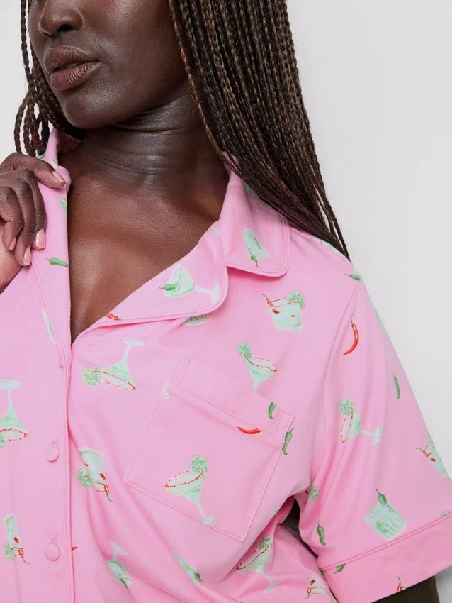 Printed shorty boyfriend pajamas