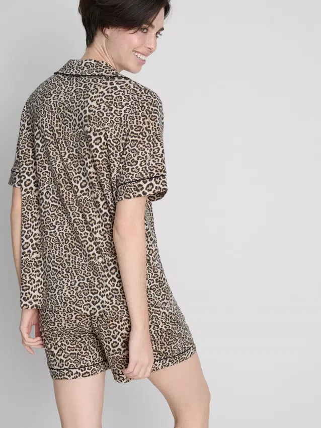 Printed shorty boyfriend pajamas