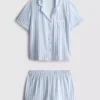 Printed shorty boyfriend pajamas