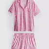 Printed shorty boyfriend pajamas